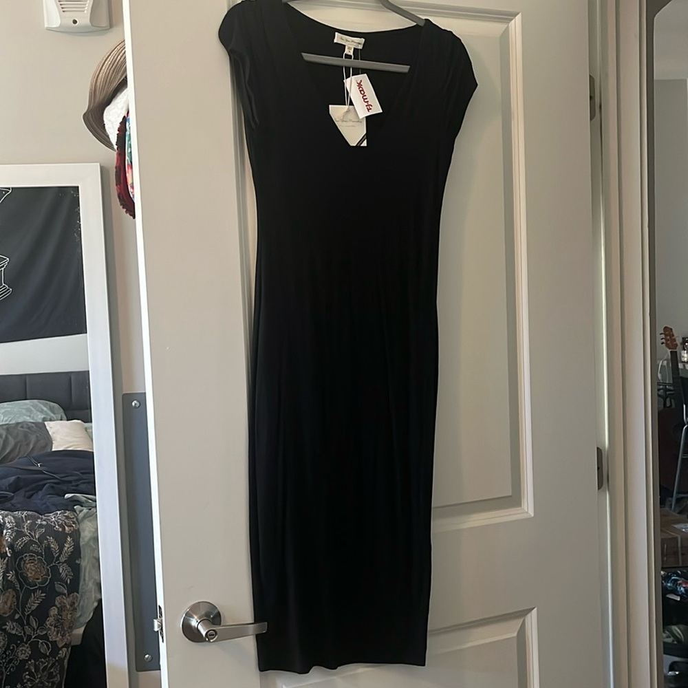 NWT Cap Sleeve See You Monday black Dress